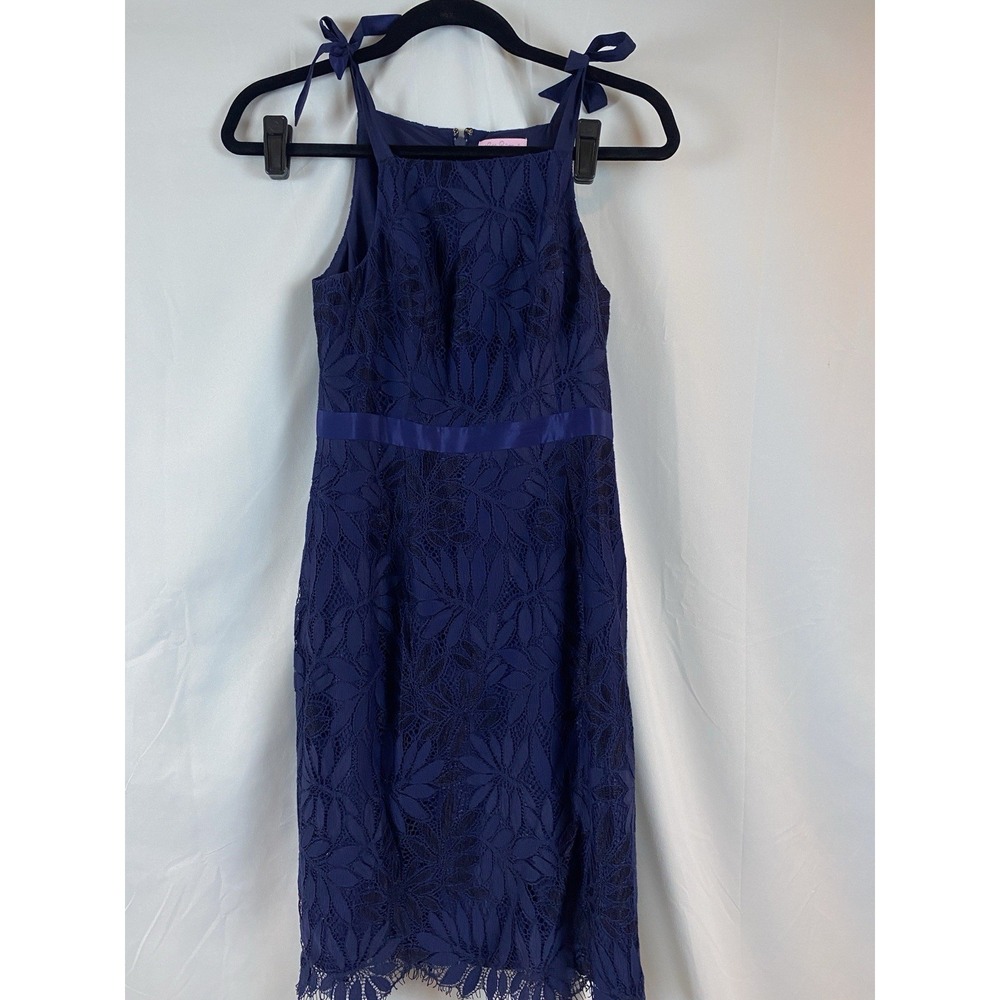 Lilly Pulitzer Kayleigh Navy Blue Shift Dress‎ Women's Size 00